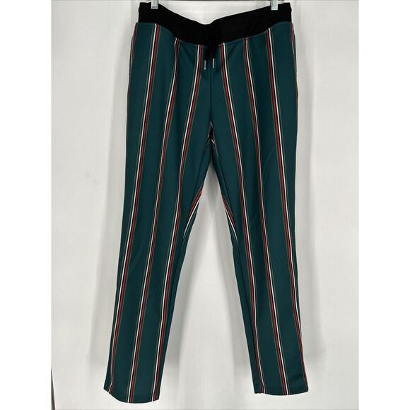 90s Y2k Southpole Retro Green Red Black Striped  Track Sweatpants XL‎ Juniors - Picture 1 of 9